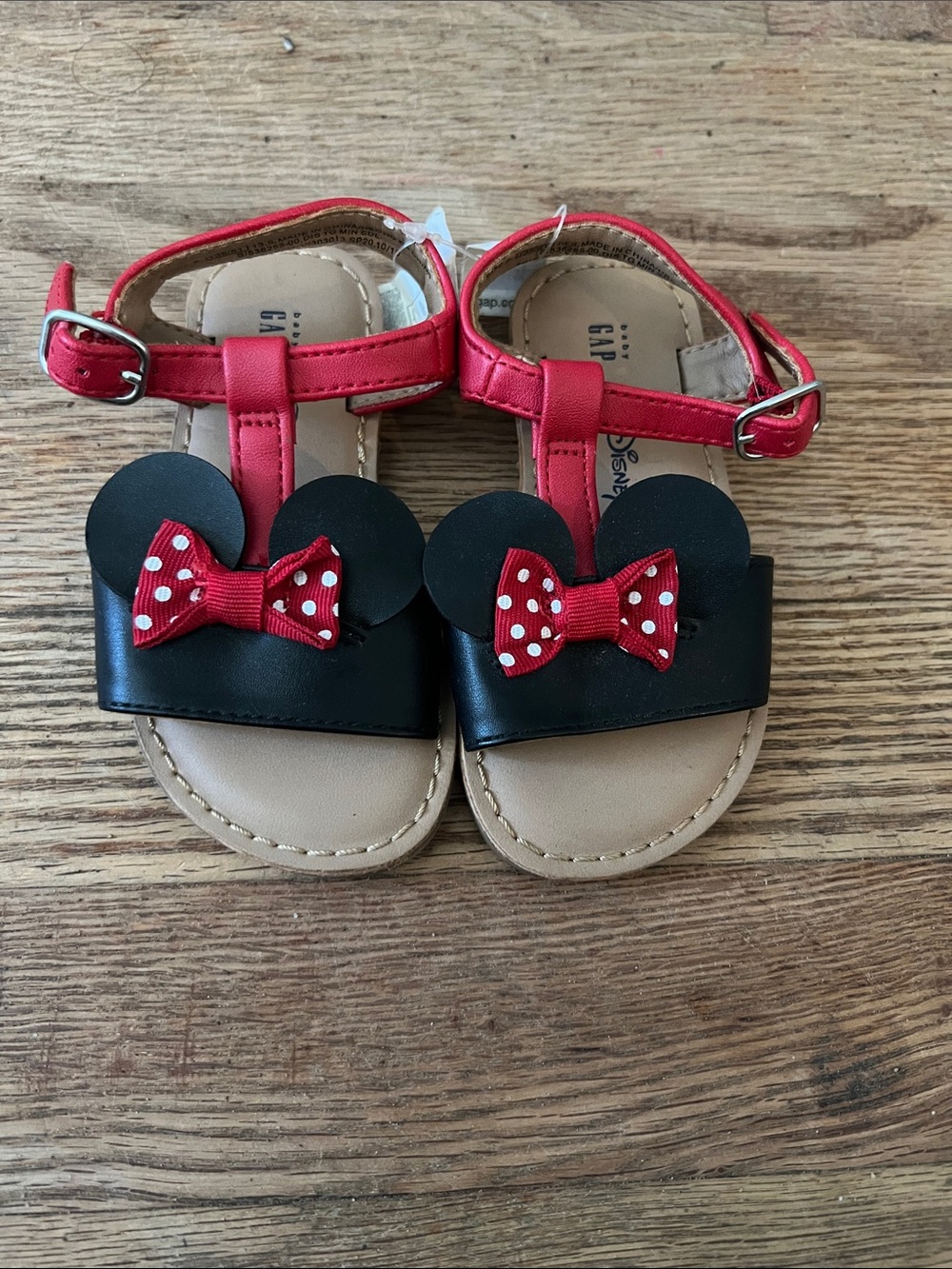 Disney Red and Black Minnie Bow Toddler Sandals